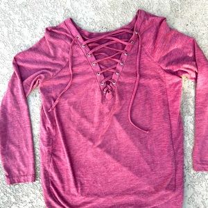 Pinkish maroon toe up blouse!